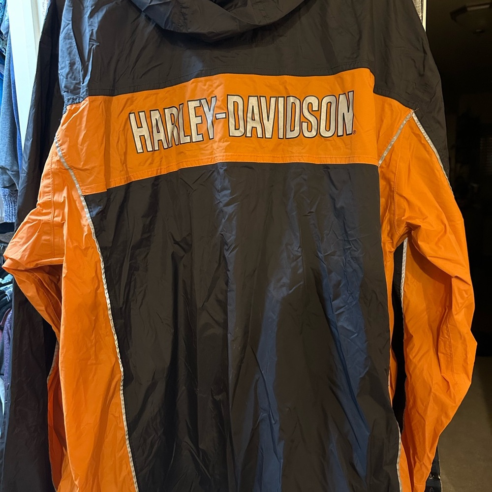 Harley-Davidson Black and Orange Rain Gear(Jacket & Pants) - Picture 2 of 3